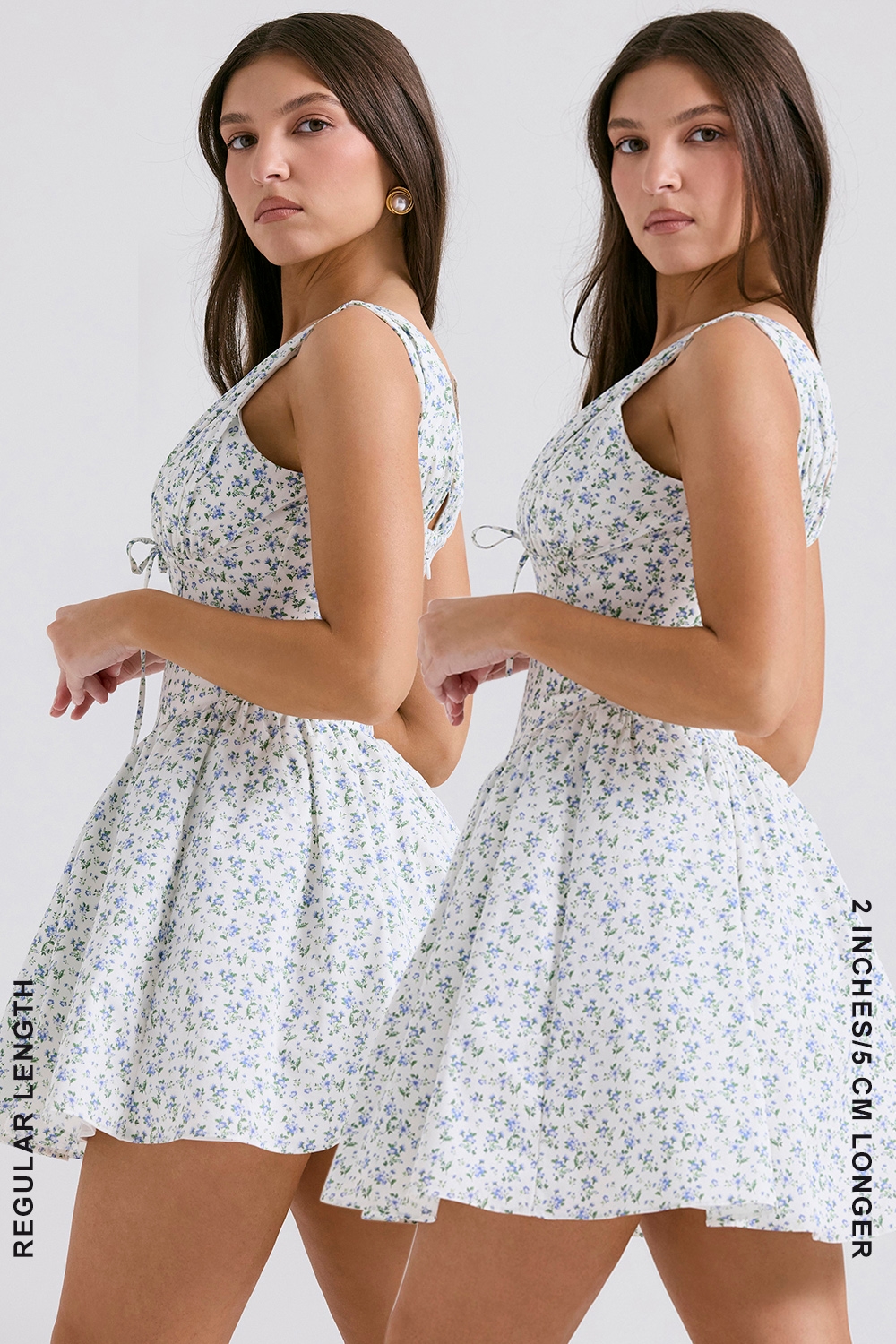 Fabrizia  White Bluebell Print Corset Mini Dress — image 19
