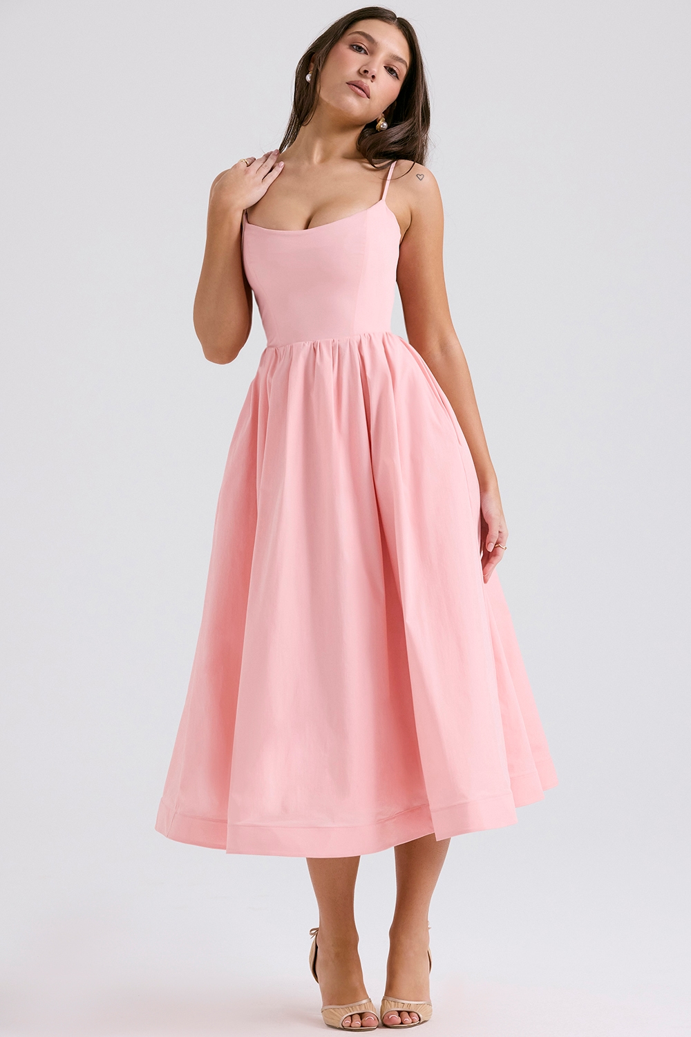 Lolita  Rose Pink Cotton Corset Sundress — image 6