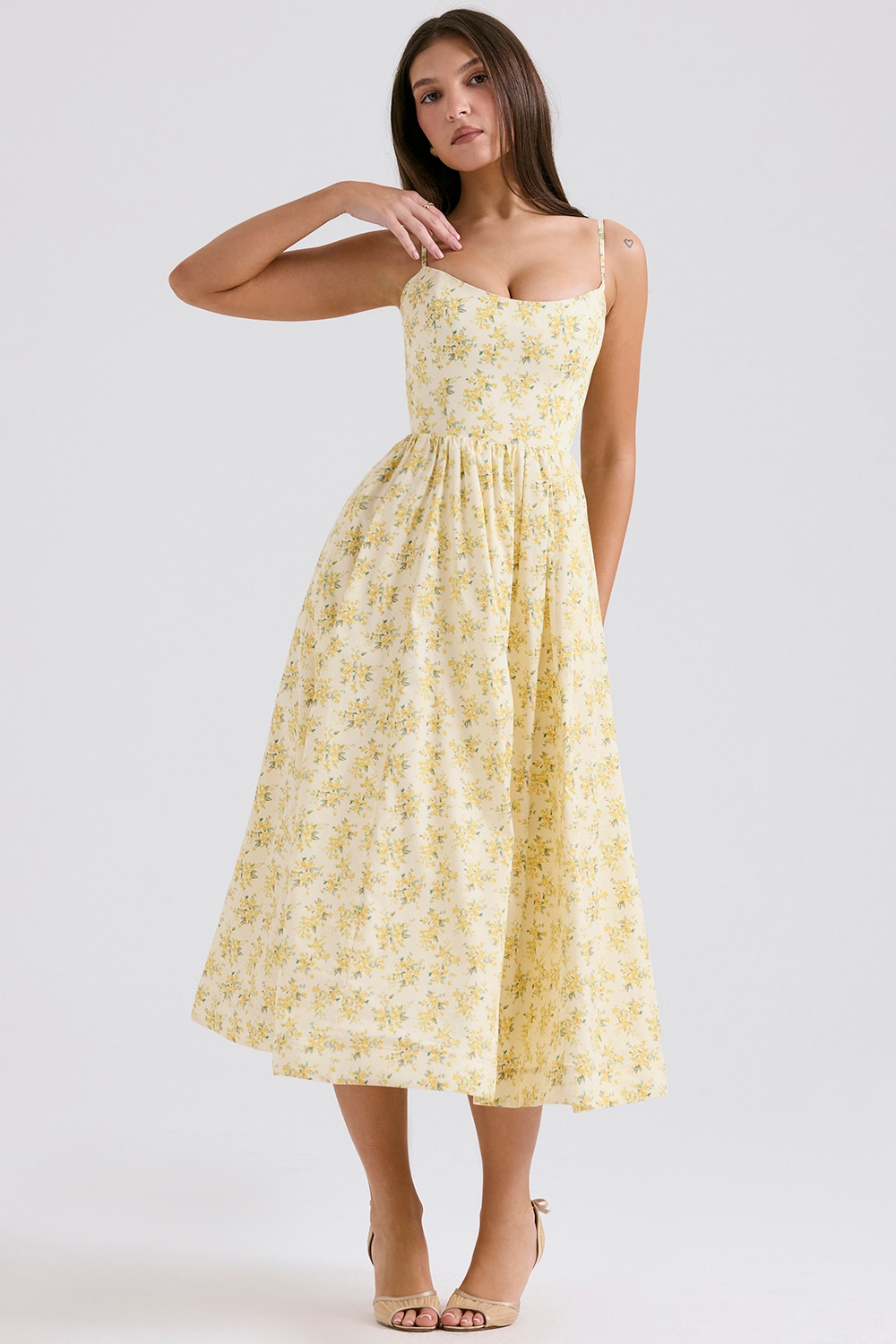 Lolita  Buttercup Vintage Floral Print Cotton Corset Sundress — image 3