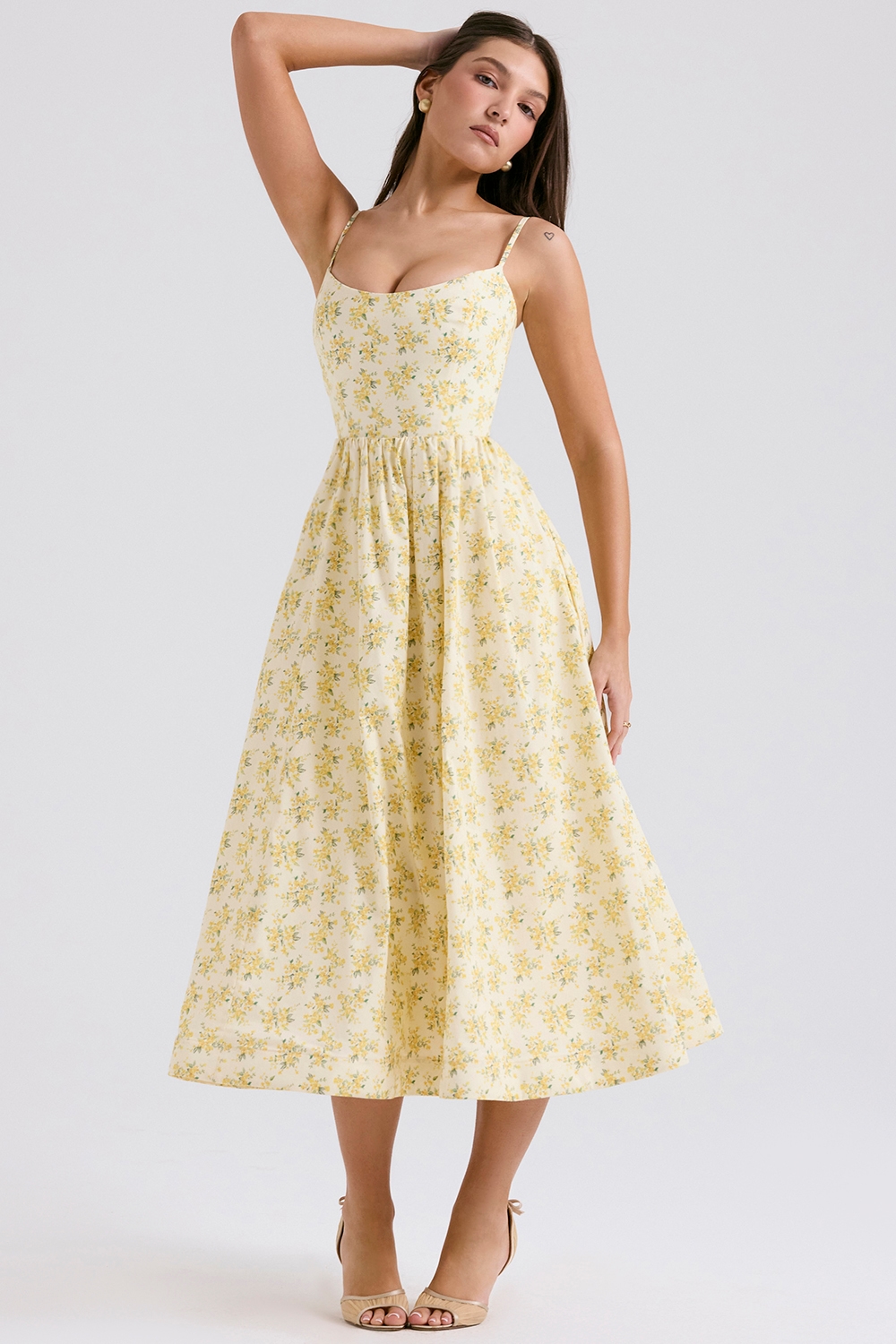 Lolita  Buttercup Vintage Floral Print Cotton Corset Sundress — image 5