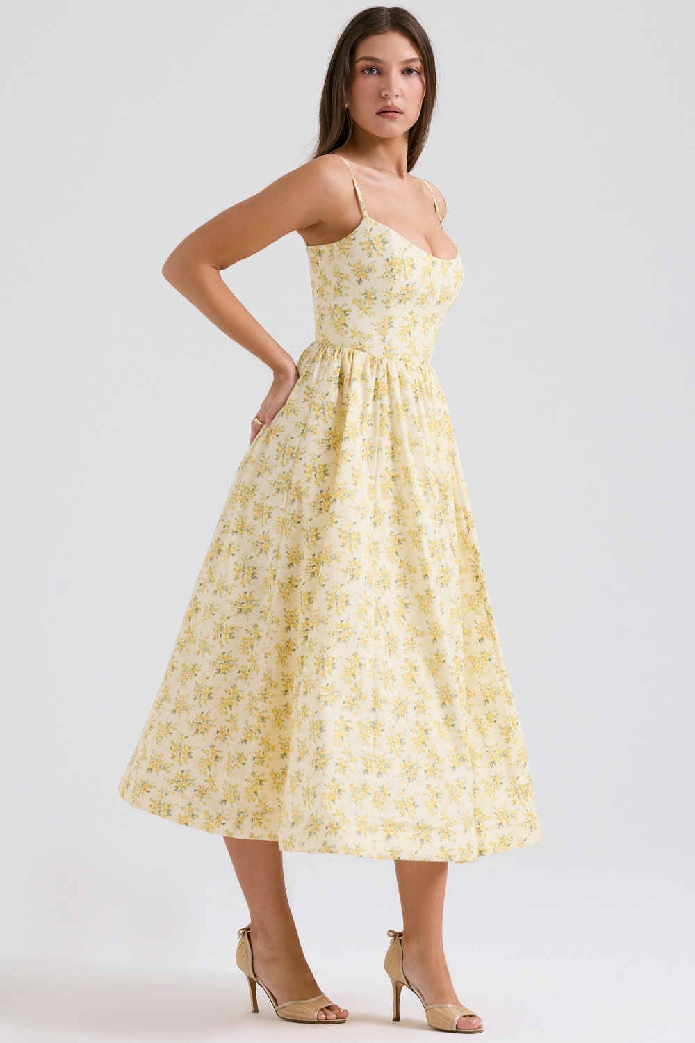 Lolita  Buttercup Vintage Floral Print Cotton Corset Sundress — image 7