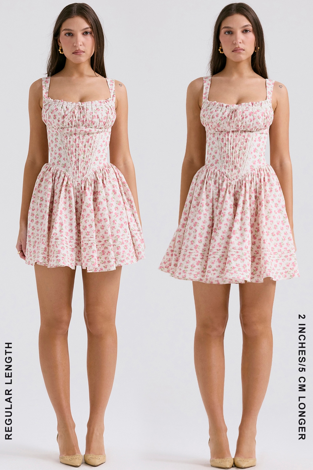 Natassia  White Rosebud Print Cotton Mini Dress — image 12