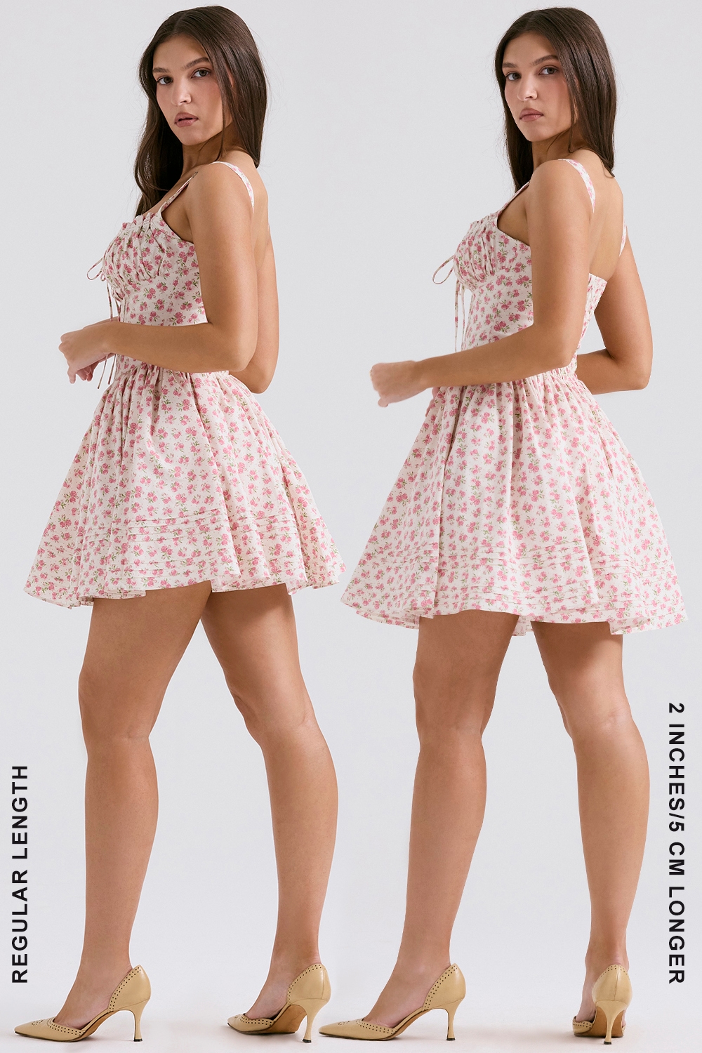 Natassia  White Rosebud Print Cotton Mini Dress — image 13
