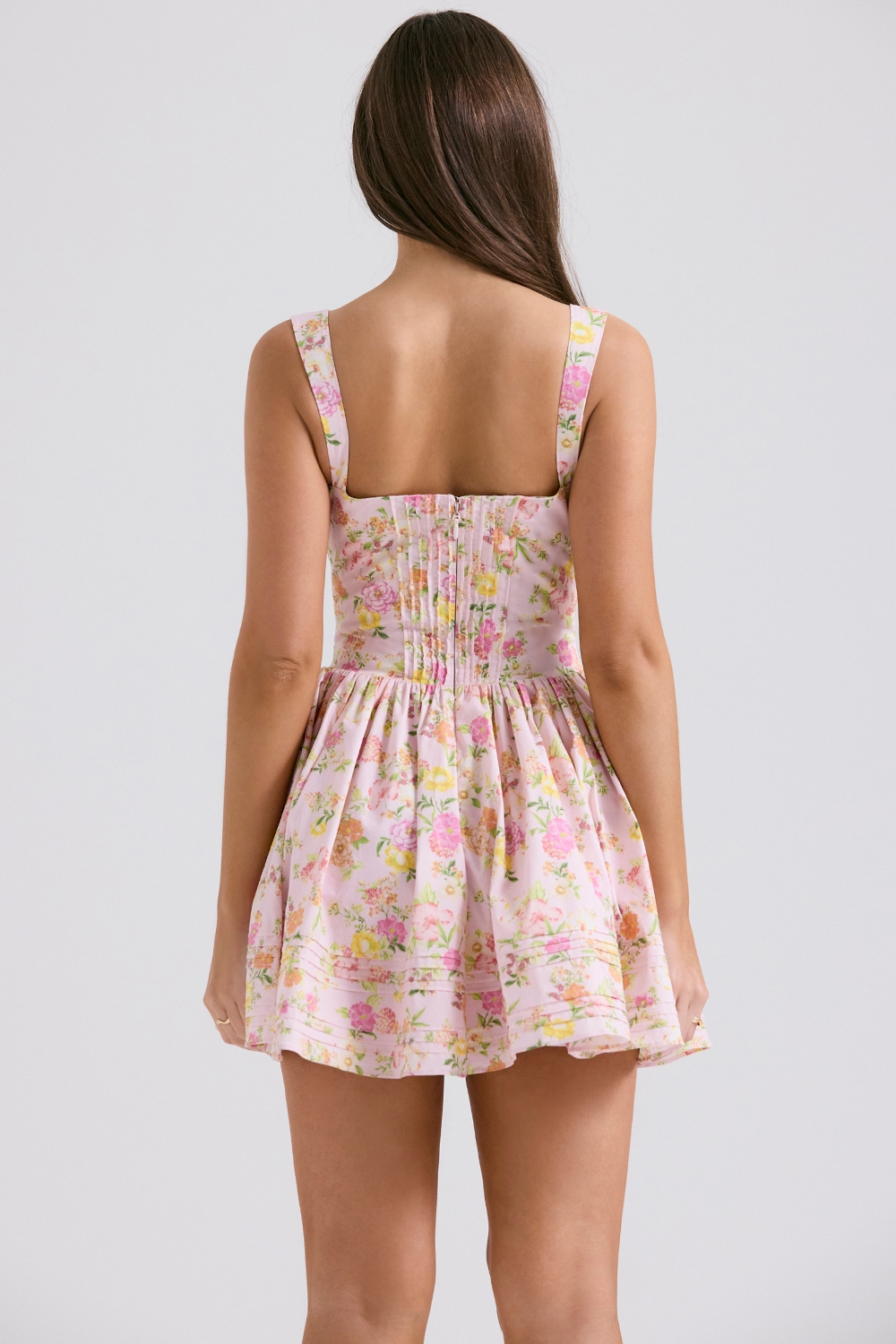 Natassia  Pink Meadow Print Cotton Mini Dress — image 9