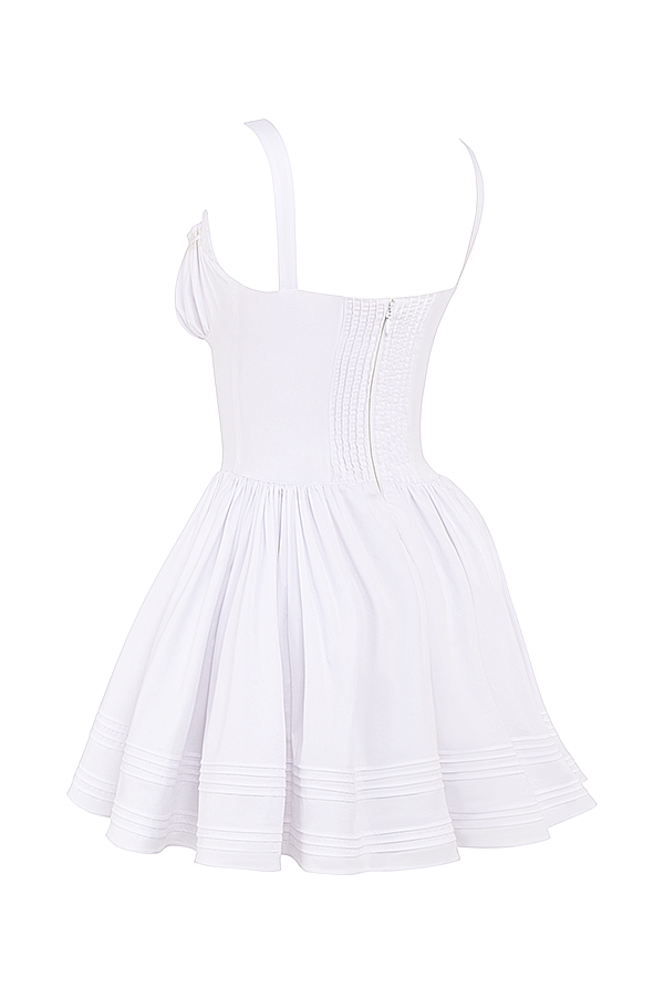 Natassia  White Cotton Mini Dress — image 17