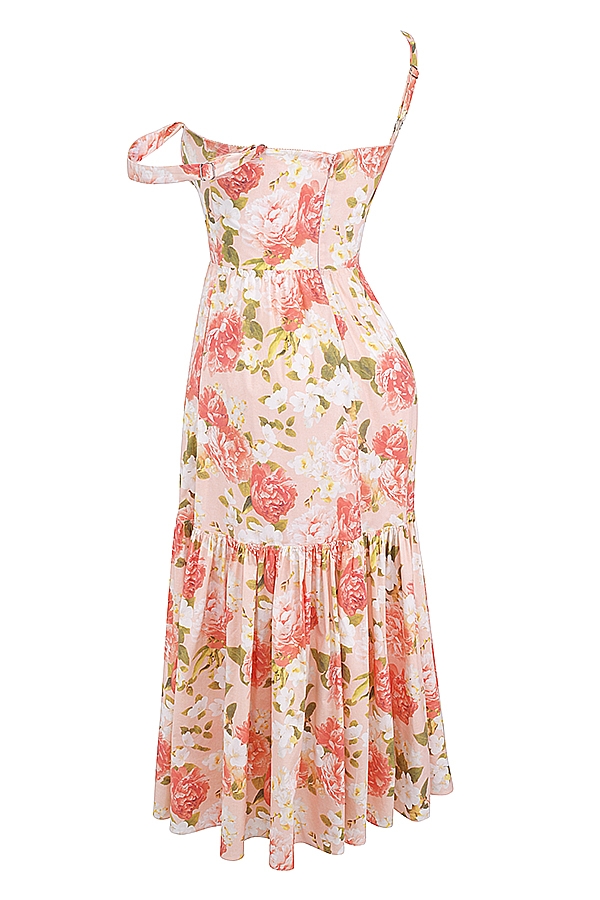 Elia  Pink Peony Print Cotton Midi Sundress — image 12