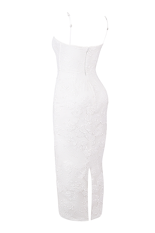 Eva  White Floral Lace Maxi Dress — image 19