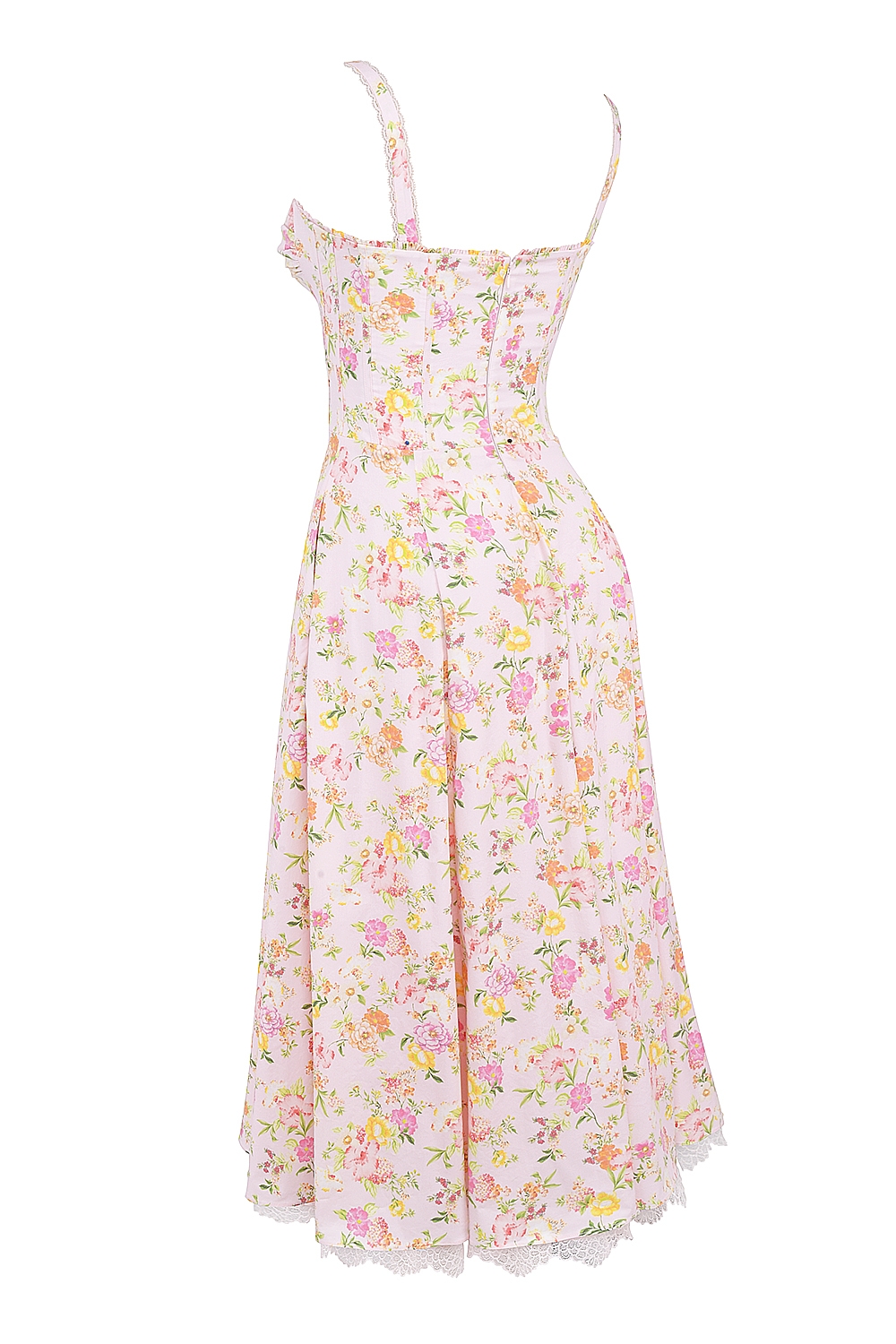 Rosalee  Pink Meadow Print Cotton Bustier Sundress — image 10