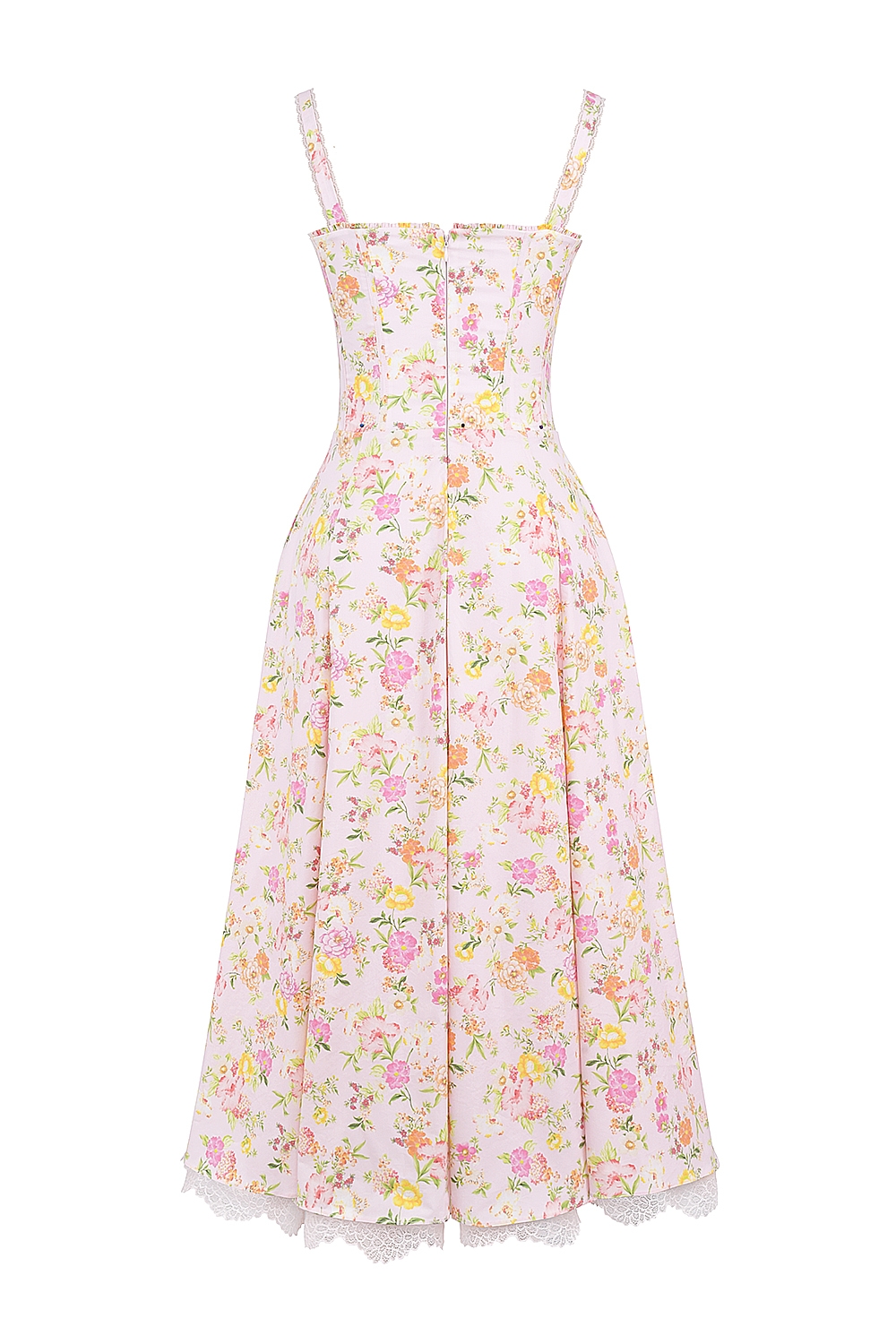 Rosalee  Pink Meadow Print Cotton Bustier Sundress — image 11
