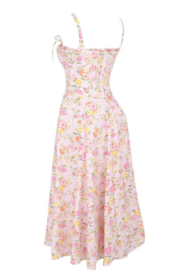 Clarabelle  Pink Meadow Print Cotton Midi Sundress — image 9