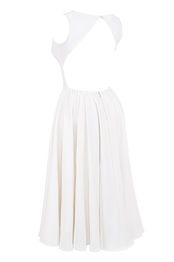 Cindy  White Twill Midi Sundress — image 13