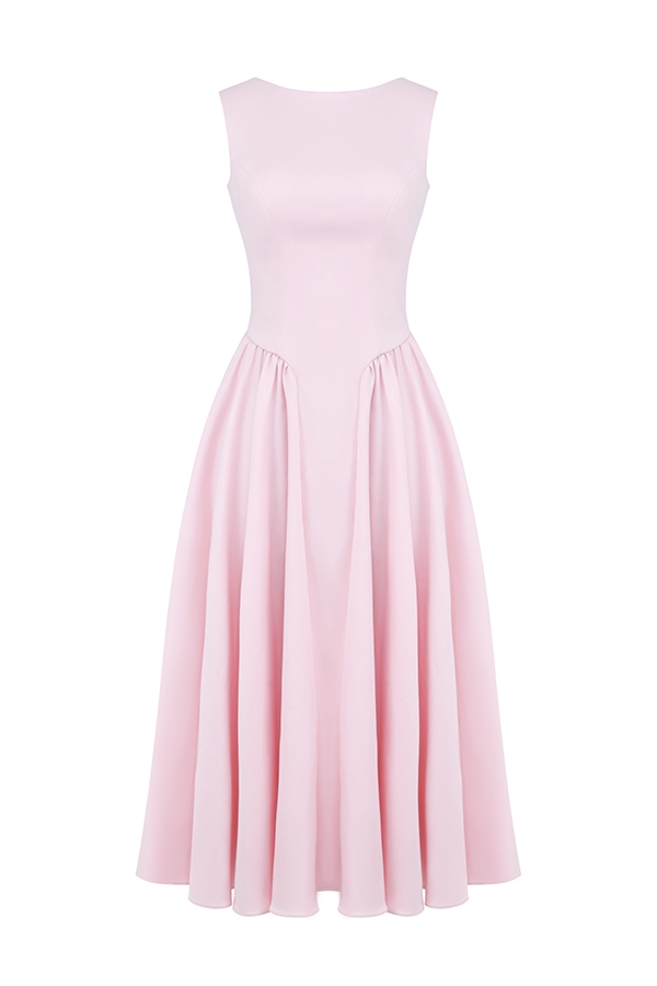 Cindy  Ballerina Pink Twill Midi Sundress — image 15