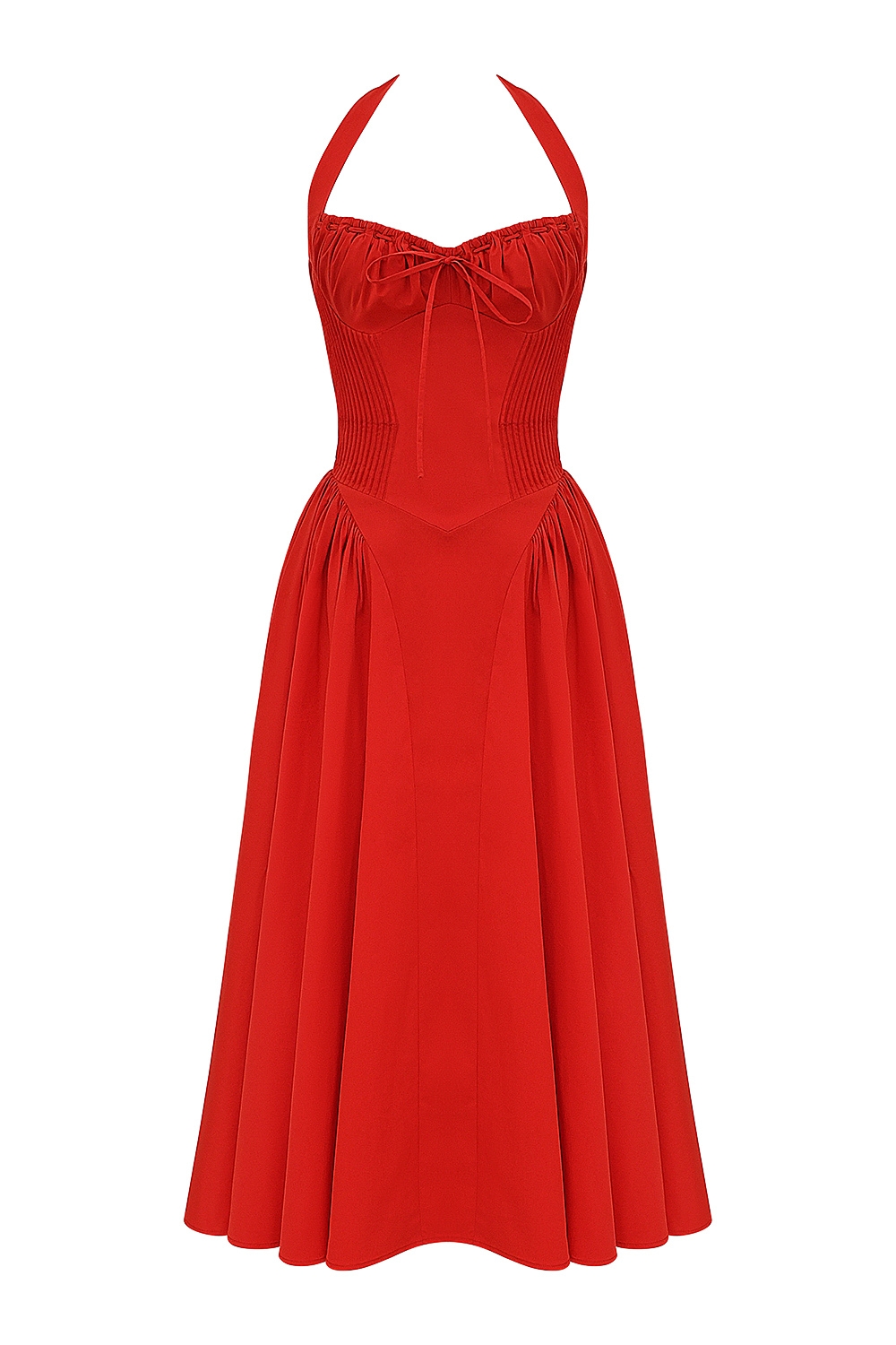 Adabella  Italian Tomato Cotton Halter Sundress — image 14