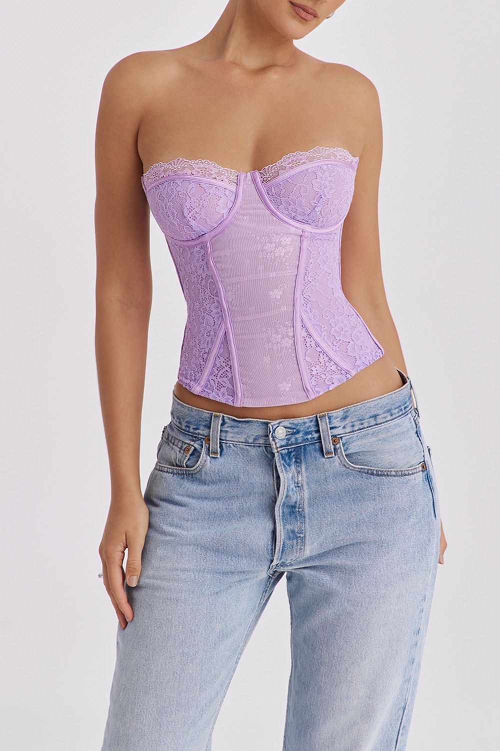 Mistress Rocks Orchid Lace Underwired Corset - SALE — image 4
