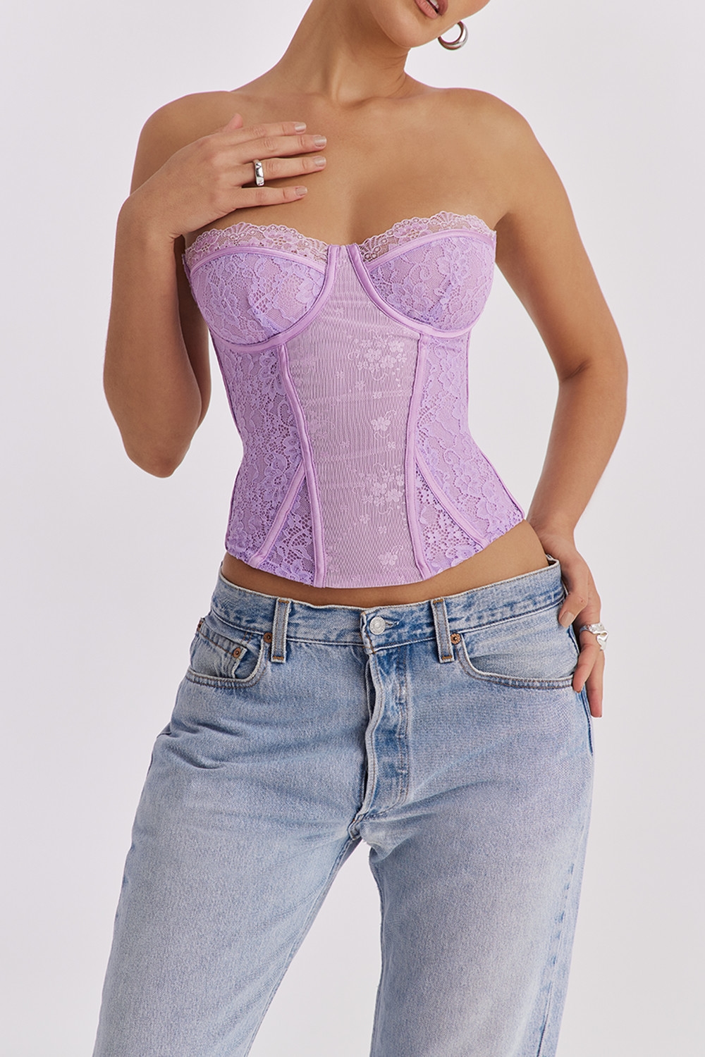 Mistress Rocks Orchid Lace Underwired Corset - SALE — image 5