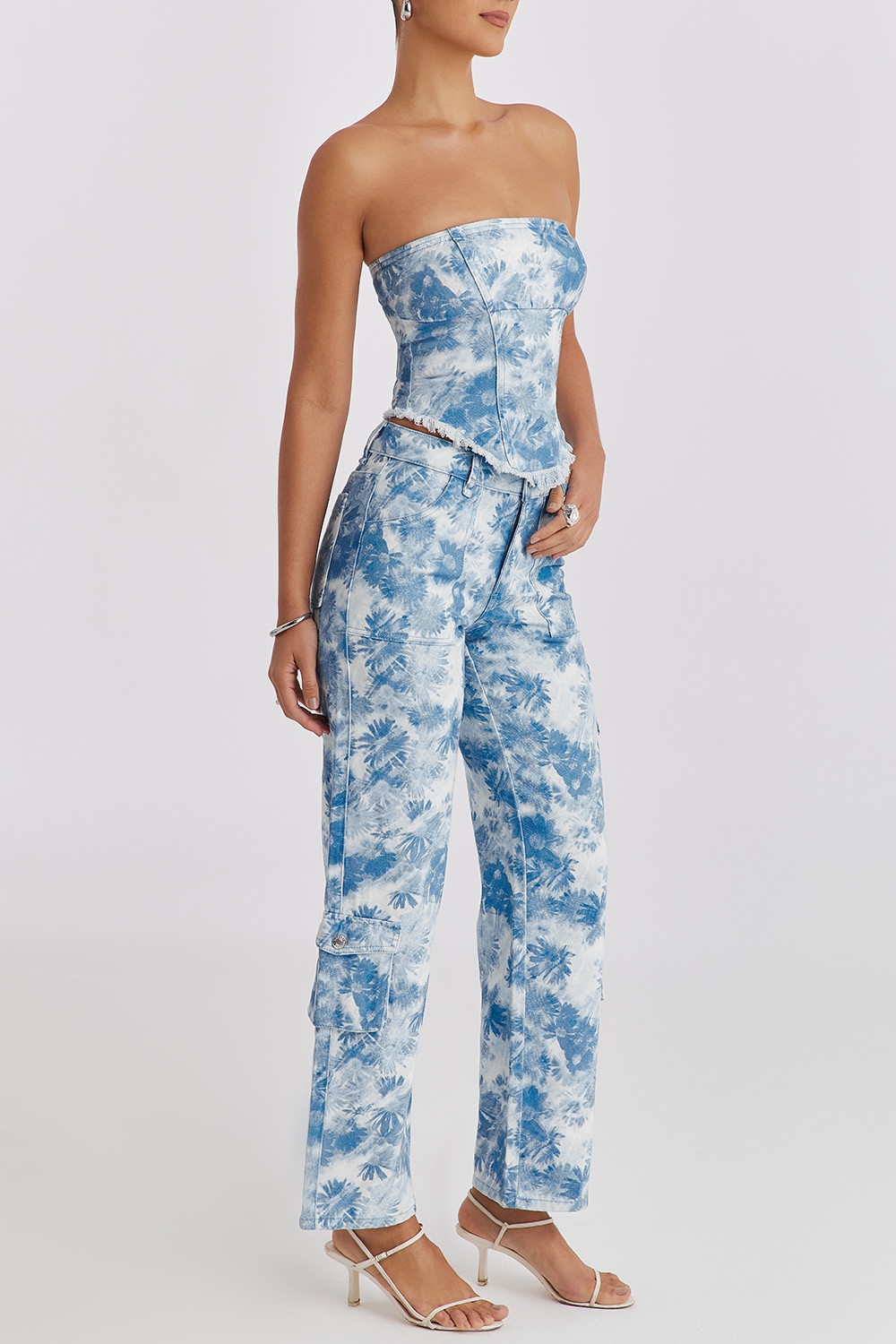 Mistress Rocks Blue Floral Print Cargo Jeans - SALE — image 7