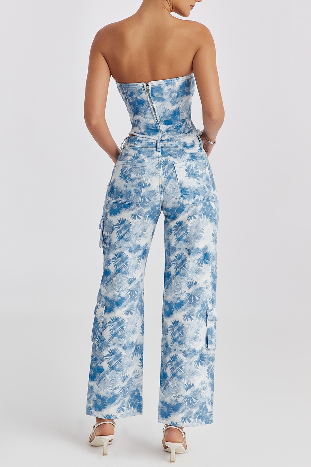 Mistress Rocks Blue Floral Print Cargo Jeans - SALE — image 8