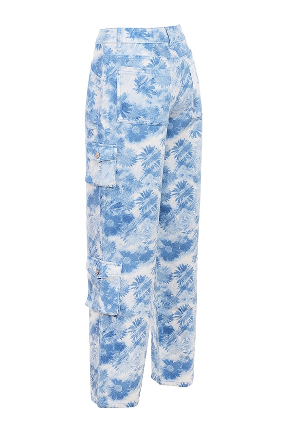 Mistress Rocks Blue Floral Print Cargo Jeans - SALE — image 11