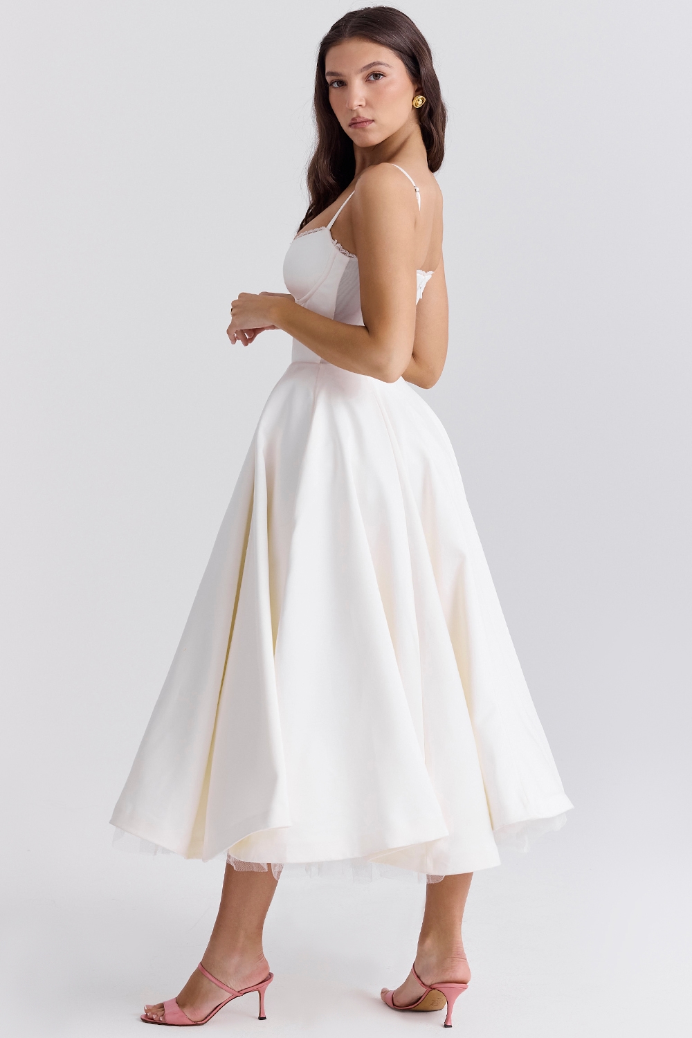 Mademoiselle  White Tulle Midi Dress — image 7