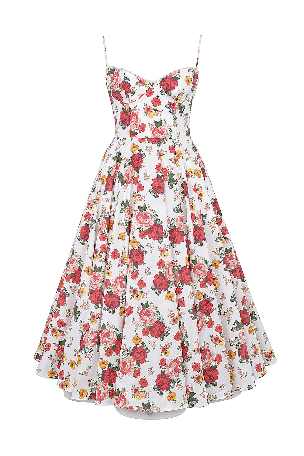 Mademoiselle  Italian Rose Print Tulle Midi Dress — image 18