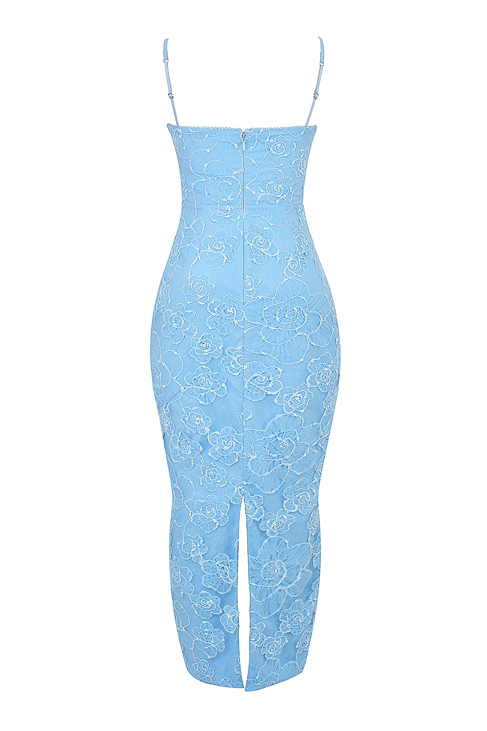 Eva  Tuscan Blue Embroidered Floral Maxi Dress — image 15
