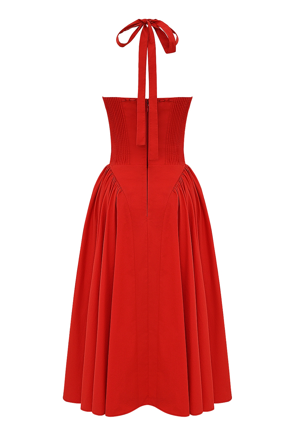 Adabella  Italian Tomato Cotton Halter Sundress — image 16