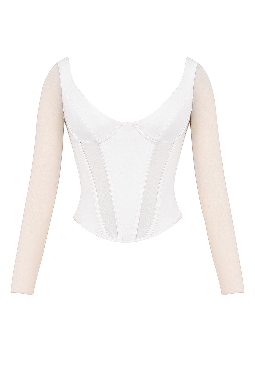 Araminta  White Long Sleeve Mesh Corset — image 8