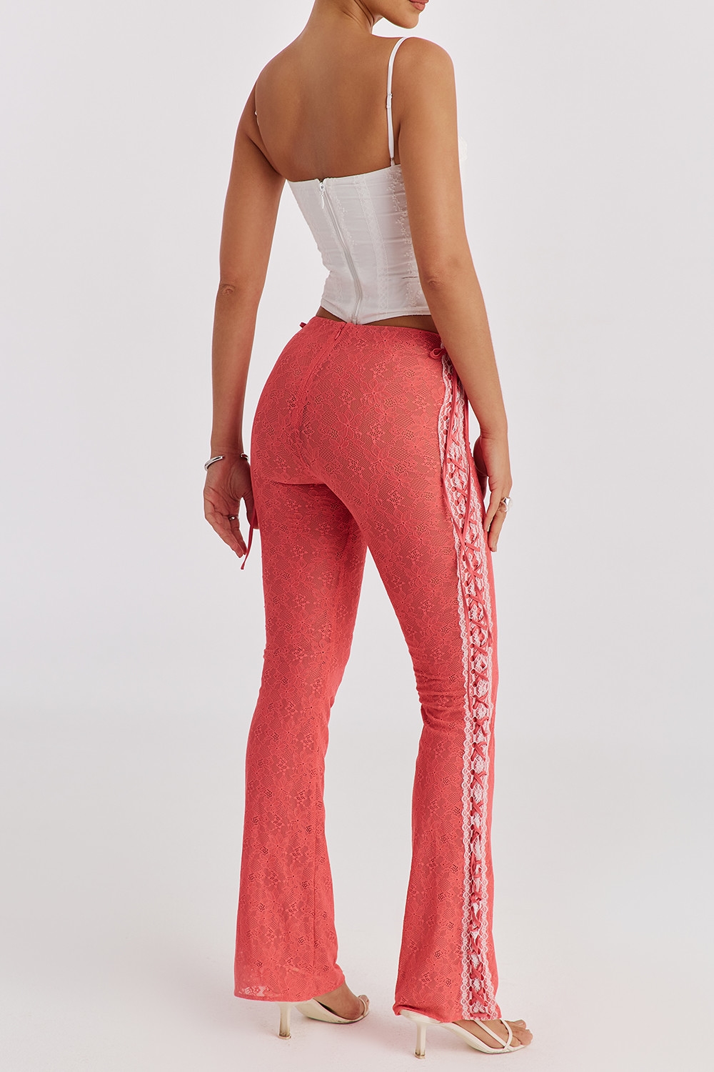 Mistress Rocks Grapefruit Lace Up Trousers - SALE — image 8