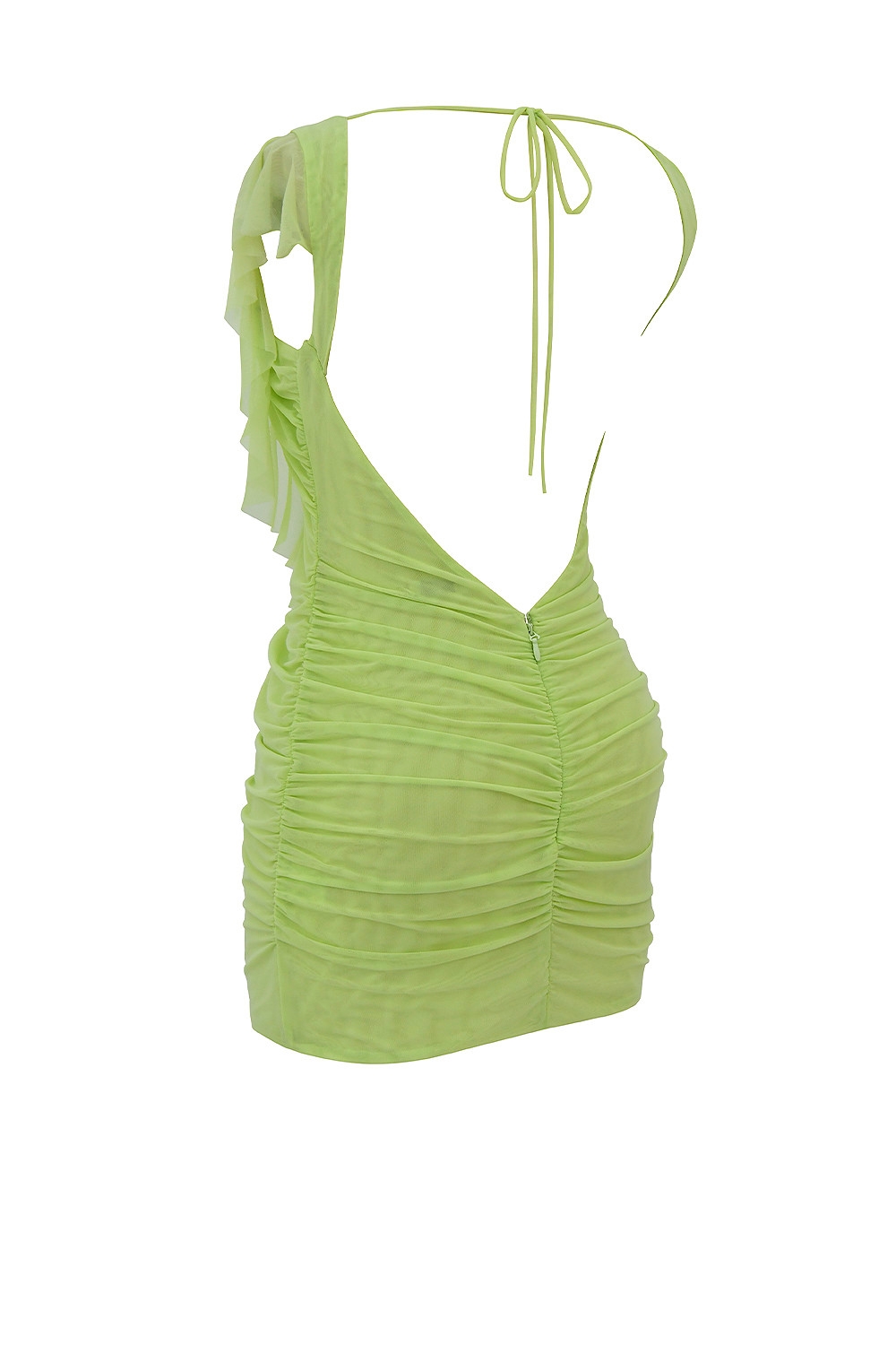 Mistress Rocks Matcha Boat Neck Gathered Ruffle Mini Dress - SALE — image 13