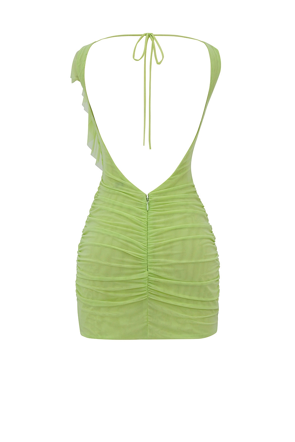 Mistress Rocks Matcha Boat Neck Gathered Ruffle Mini Dress - SALE — image 14