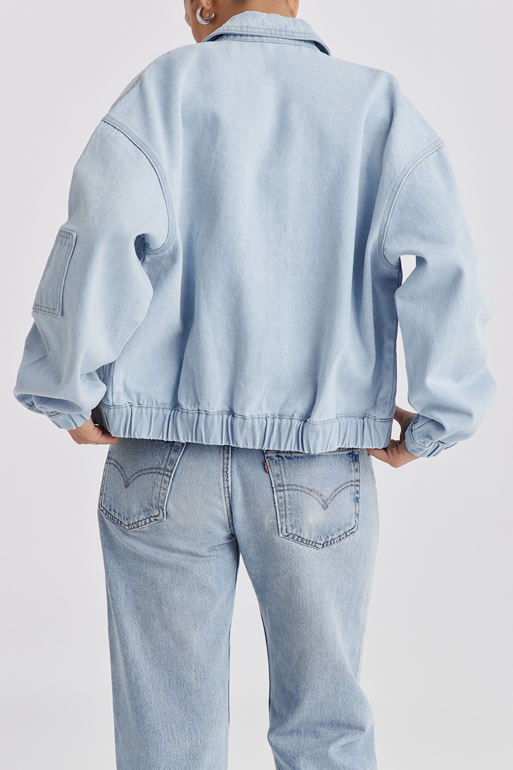 Mistress Rocks Blue Denim Oversized Bomber Jacket - SALE — image 8