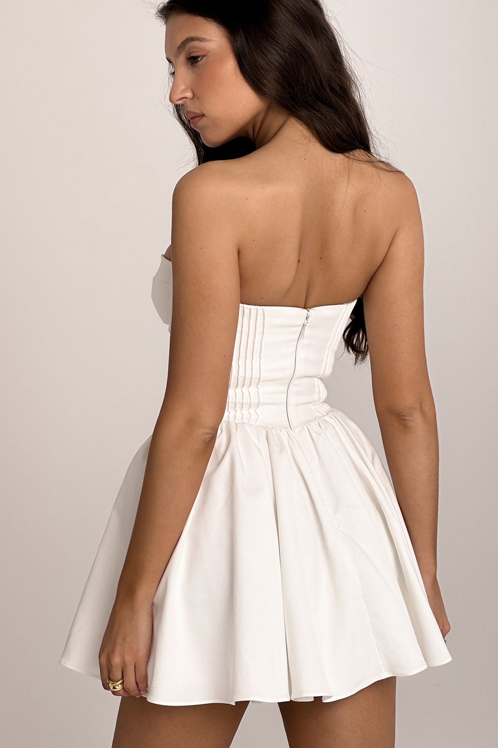 Katherine  White Strapless Corset Mini Dress — image 11