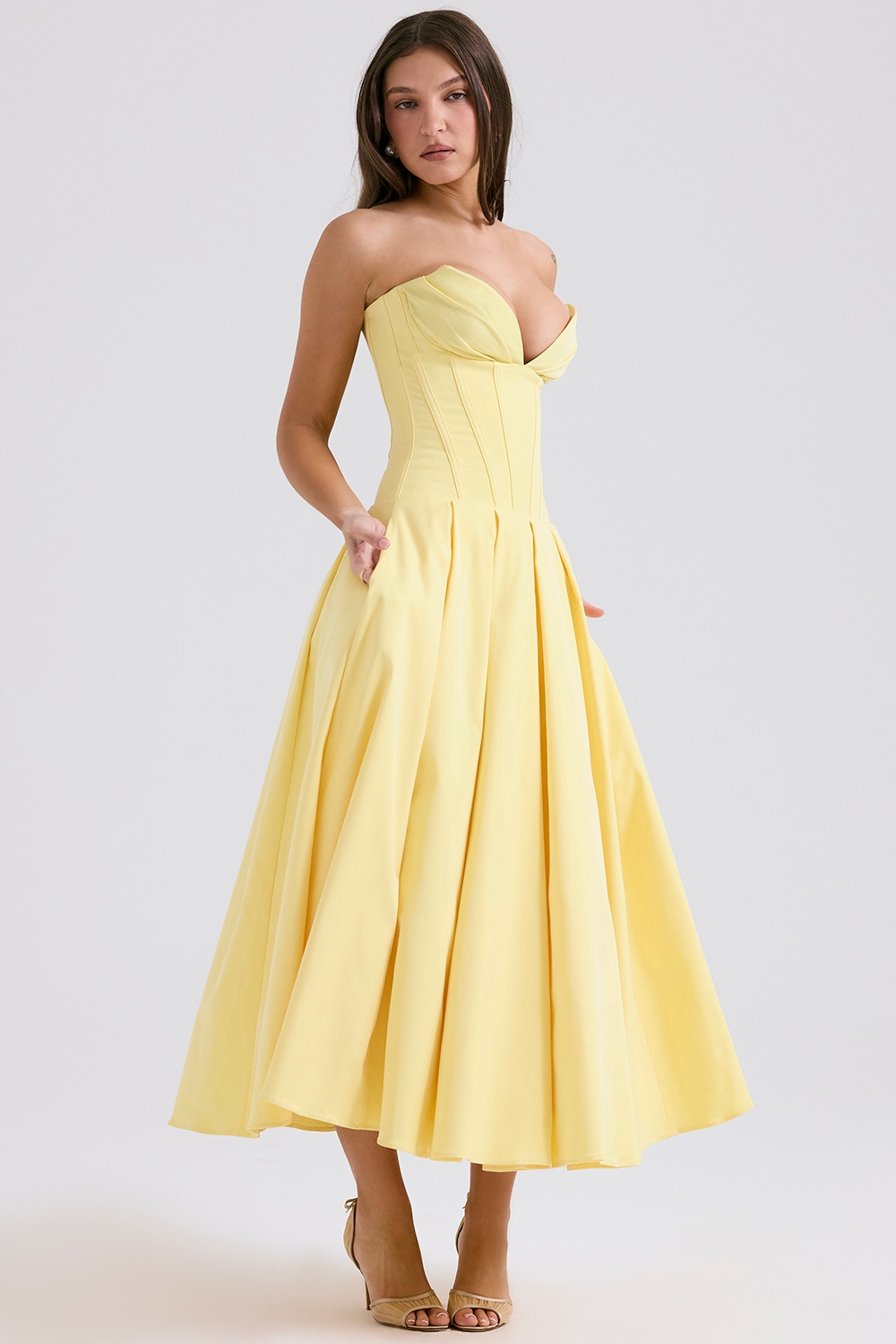Lady  Sunshine Strapless Tulle Midi Dress — image 3