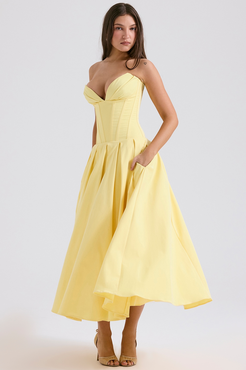 Lady  Sunshine Strapless Tulle Midi Dress — image 5