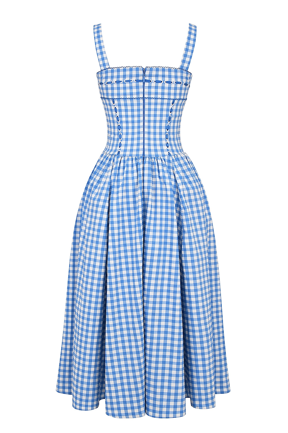 Vivien  Regatta Blue Gingham Midi Sundress — image 18