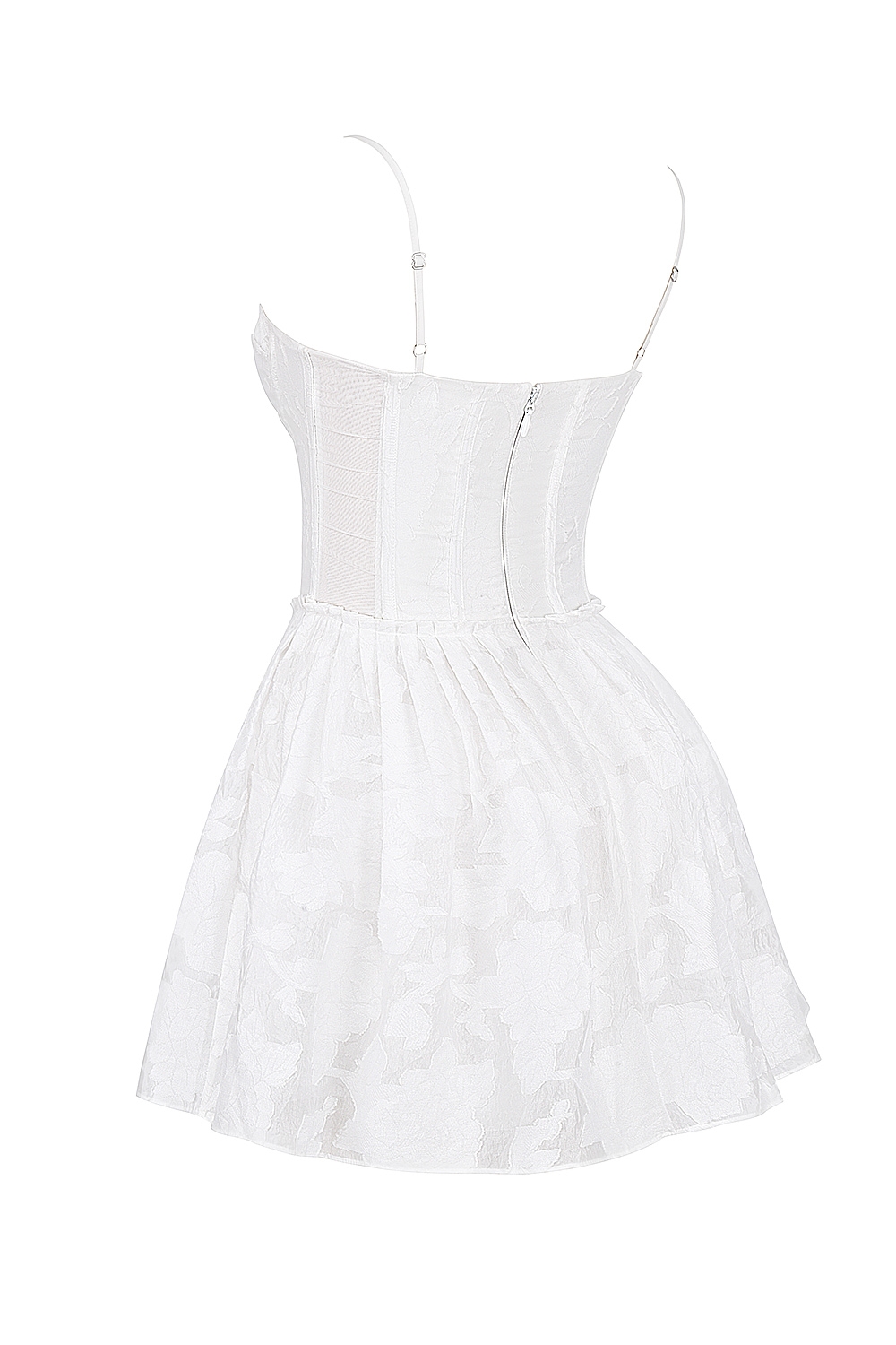 Nerissa  White Jacquard Corset Mini Dress — image 11