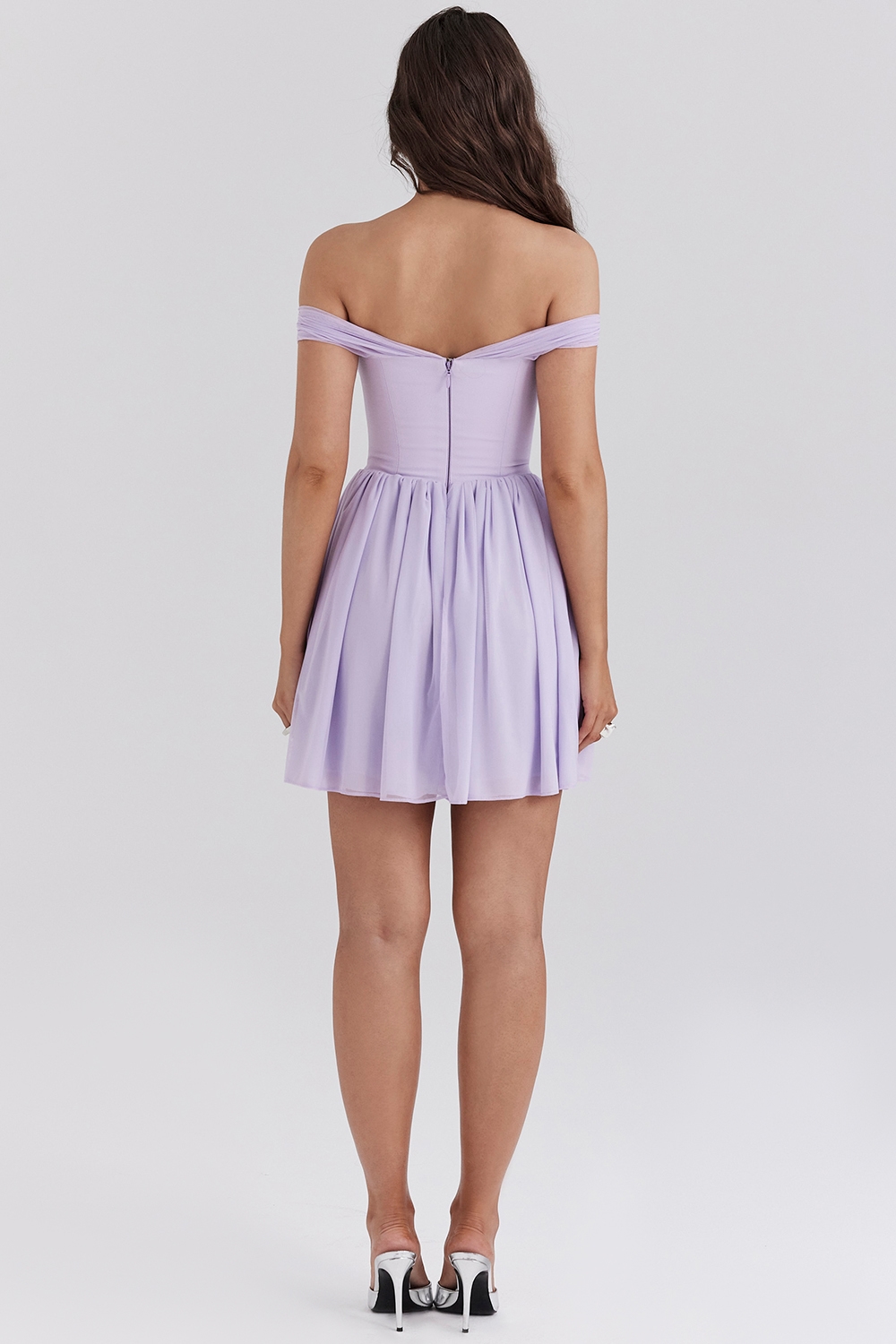 Soleil  Orchid Off Shoulder Mini Dress — image 7