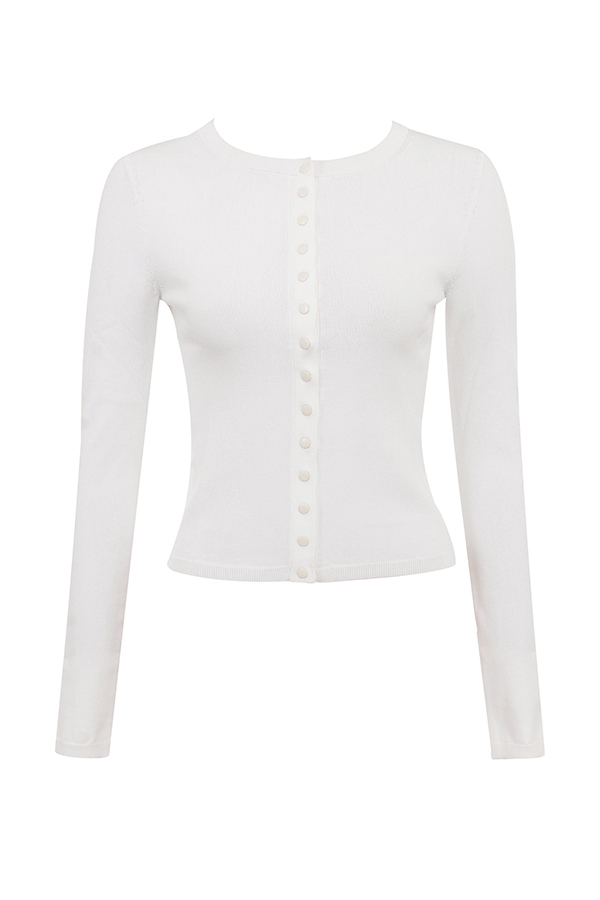 Riva  White Summer Knit Cardigan — image 8