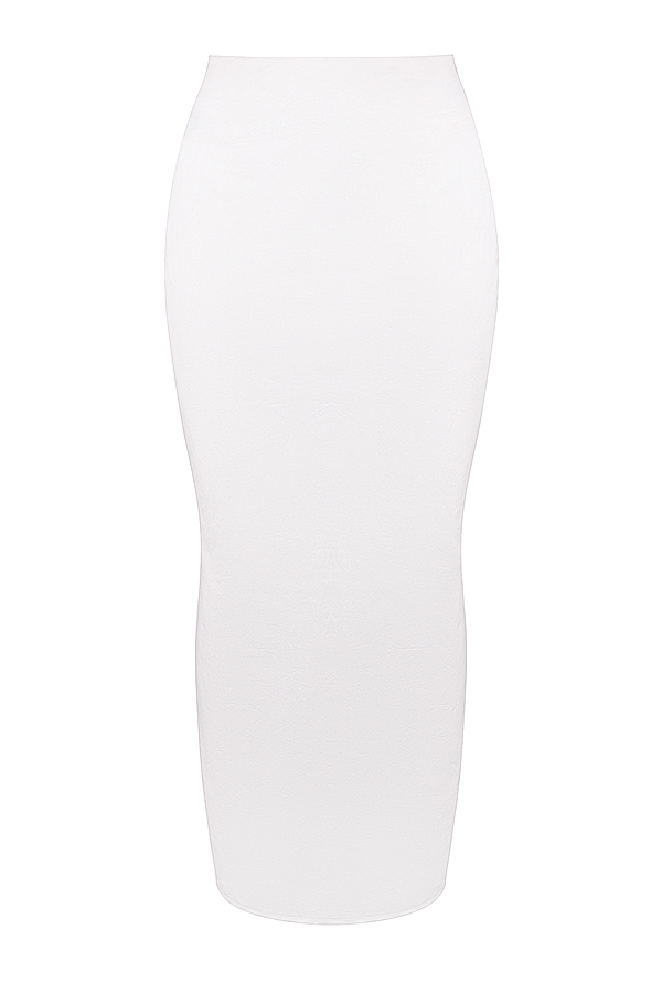 Eden  White Cotton Twill Maxi Skirt — image 7