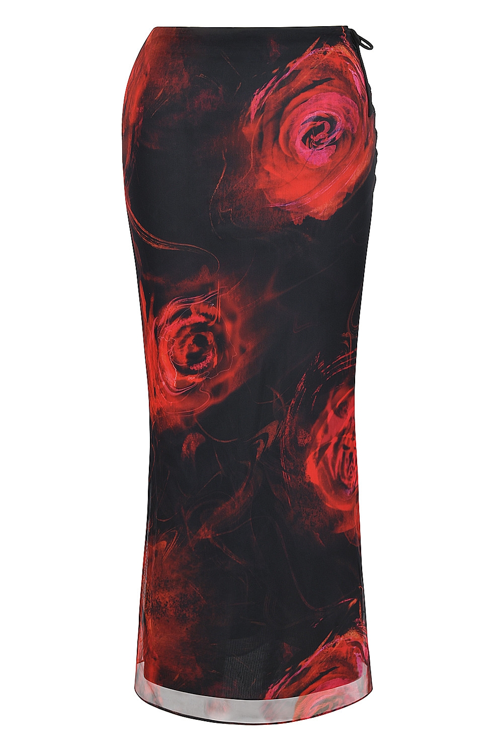 Mistress Rocks Black Rose Print Lace Up Midi Skirt - SALE — image 11