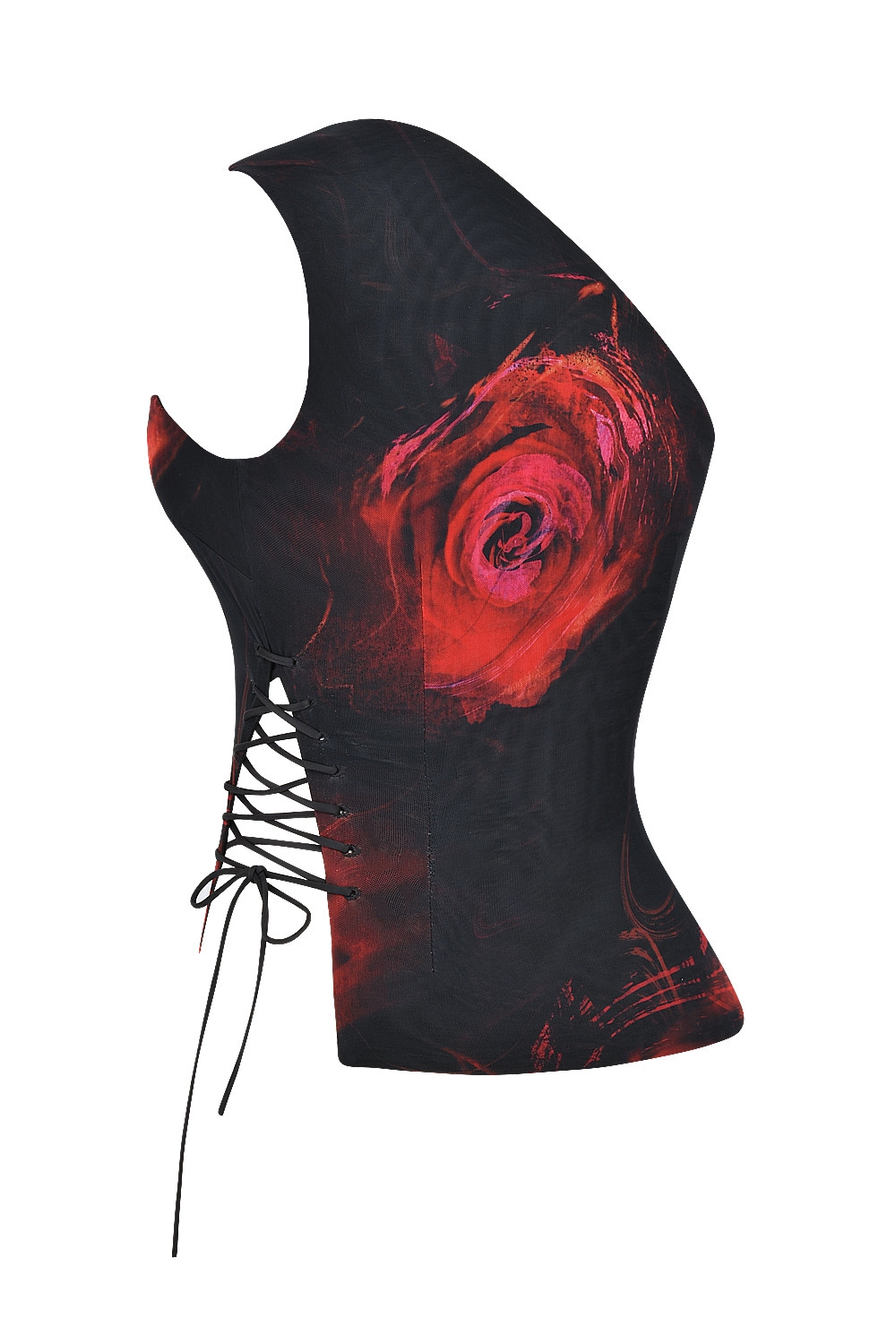 Mistress Rocks Black Rose Print One Shoulder Top - SALE — image 13