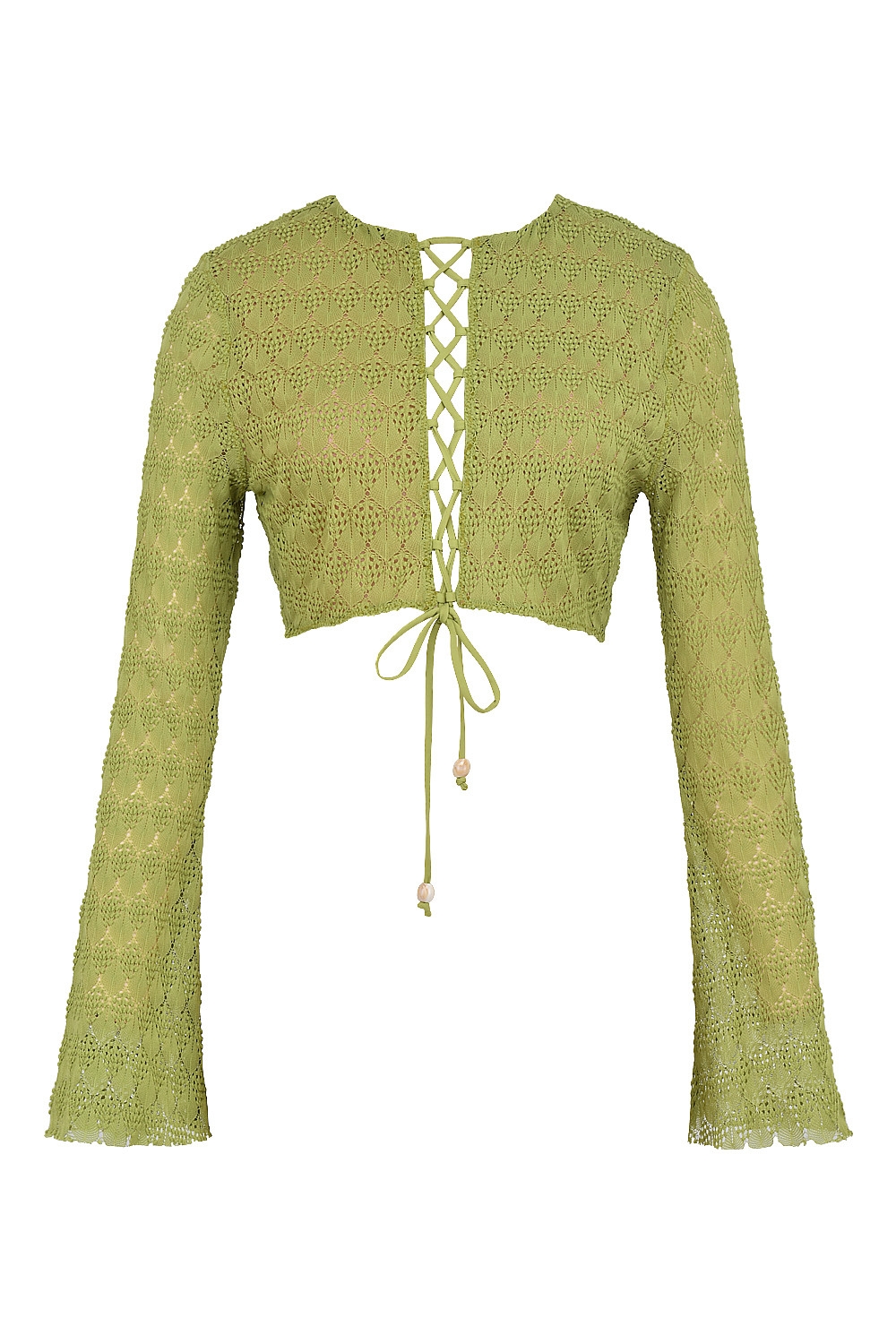 Mistress Rocks Lime Knit Lace Up Top - SALE — image 10