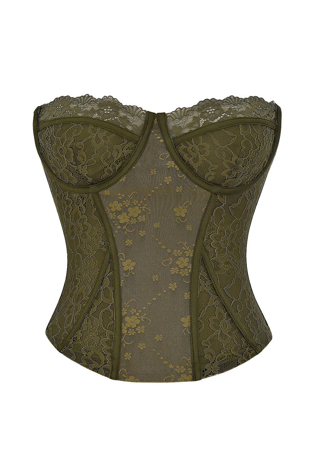 Mistress Rocks Olive Green Lace Underwired Corset - SALE — image 10