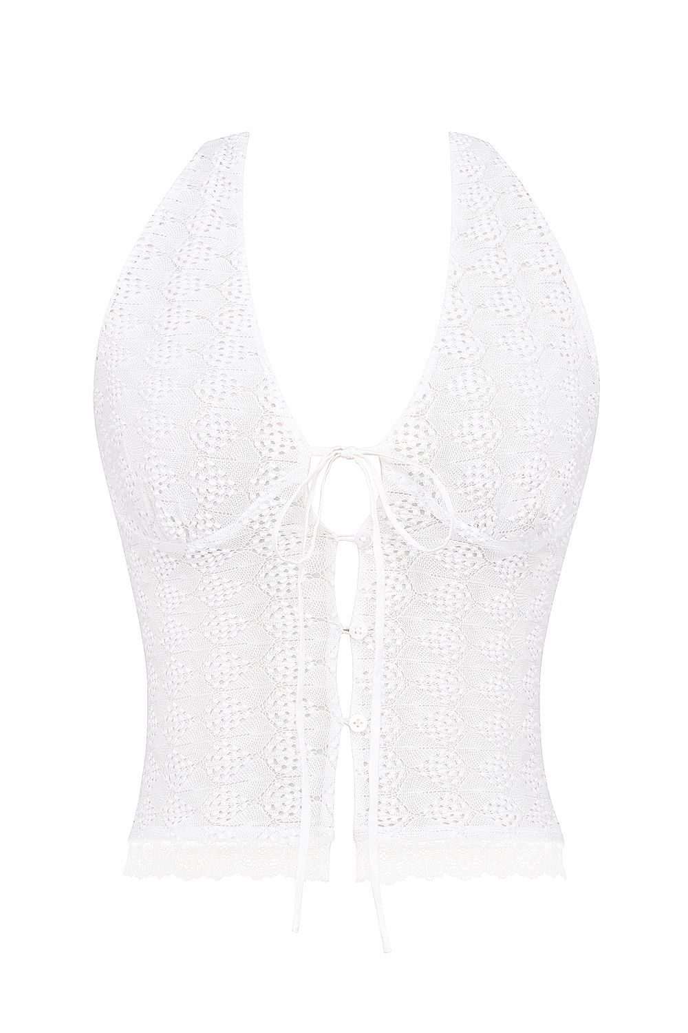 Mistress Rocks White Knit Plunge Halter Top - SALE — image 11