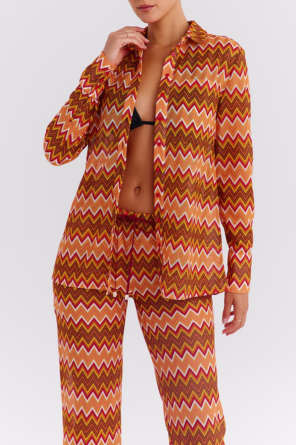 Mistress Rocks Multicolour Knit Oversized Shirt - SALE