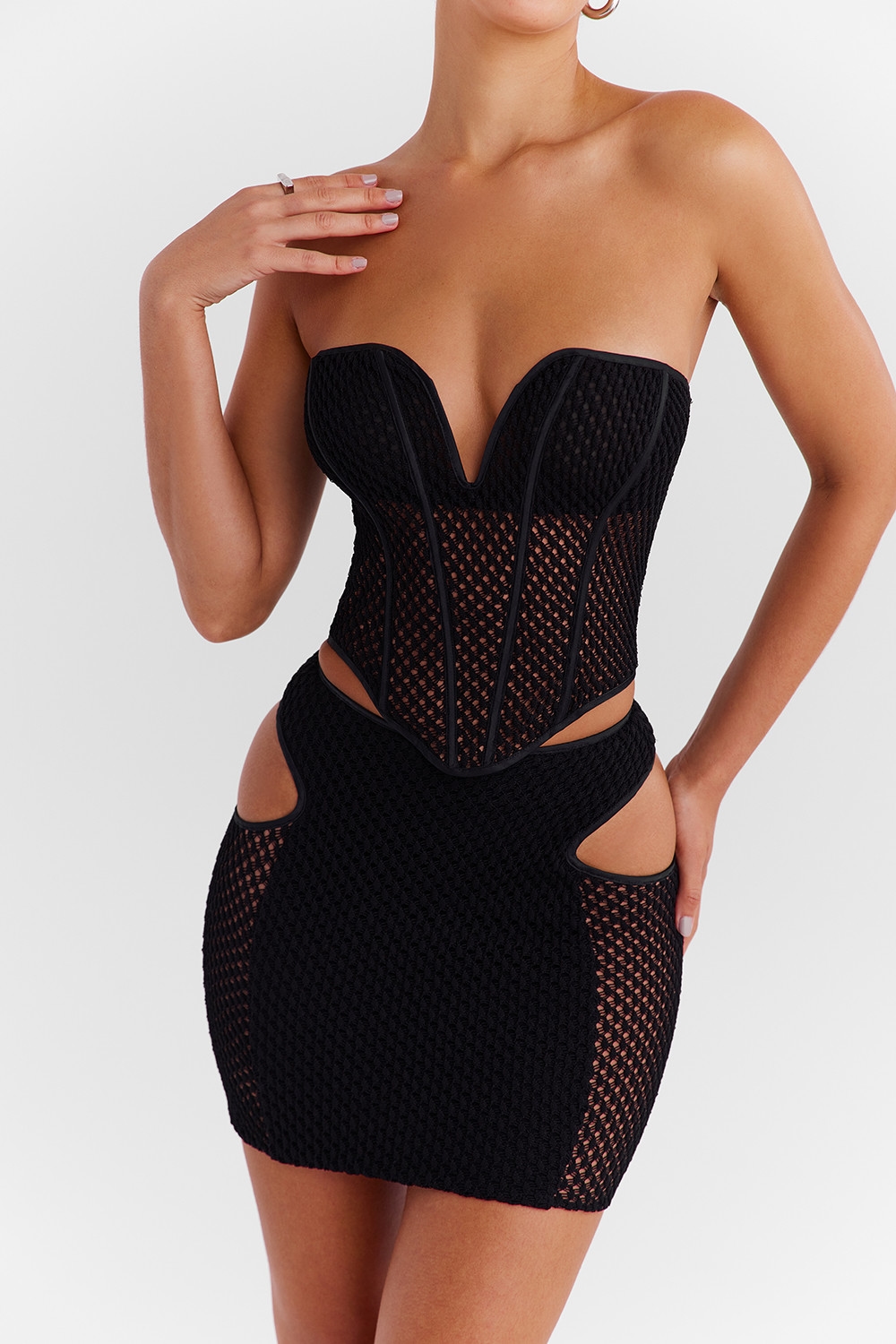 Mistress Rocks Black Knit Strapless Corset - SALE — image 4