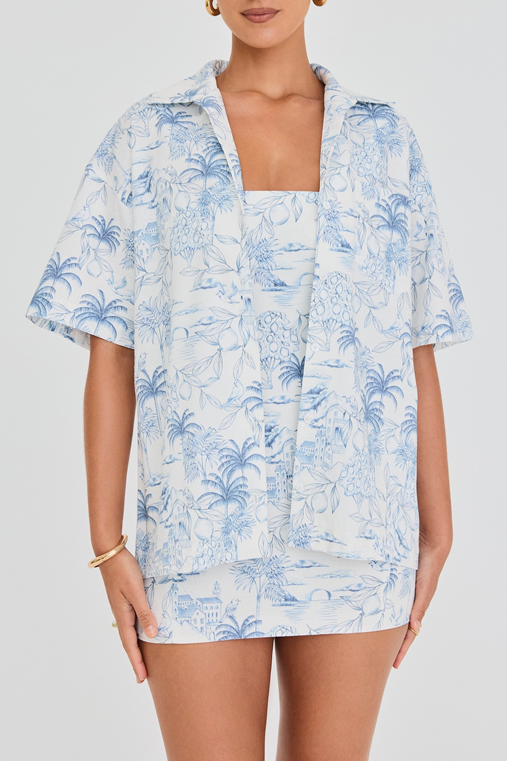 Mistress Rocks White Garden Print Relaxed Shirt - SALE — image 3