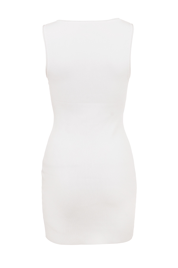 Laguna  White Stretch Knit Mini Dress — image 10