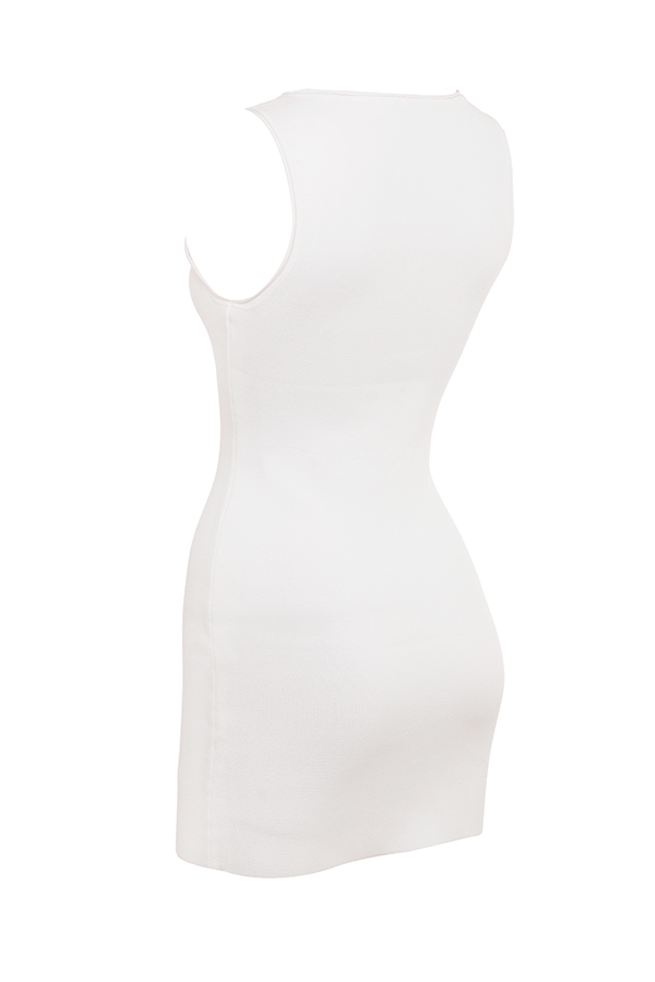 Laguna  White Stretch Knit Mini Dress — image 9