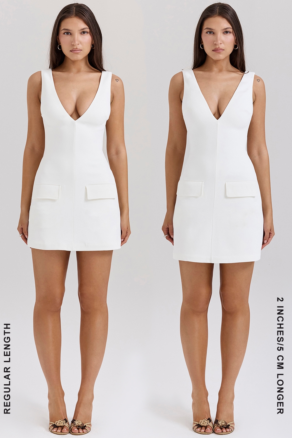 Olympia  White Plunge Mini Dress — image 7